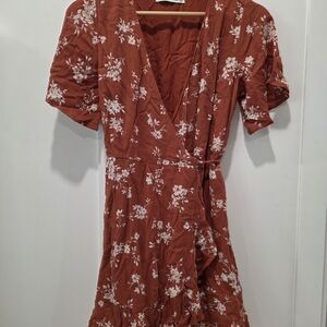 Abercrombie & Fitch Rust Floral Mini Dress